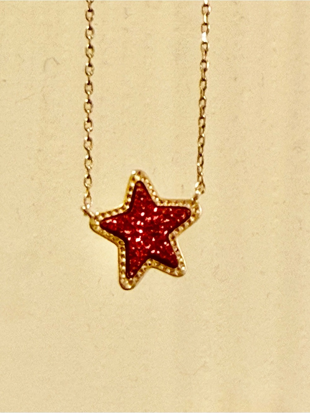 Kendra Scott Jae Star Red Drusy Gold Pendant Necklace